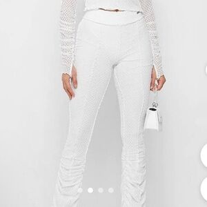 Maniere de Voir ruched mesh pants